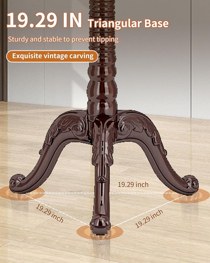 Wooden Coat Rack Stand, Solid Wood Freestanding Coat Rack, Vintage Coat Racks with 14 Hooks & Triangle Base, Standing Coat Hanger Jacket Tree Stand for Office, Entryway, Hallway