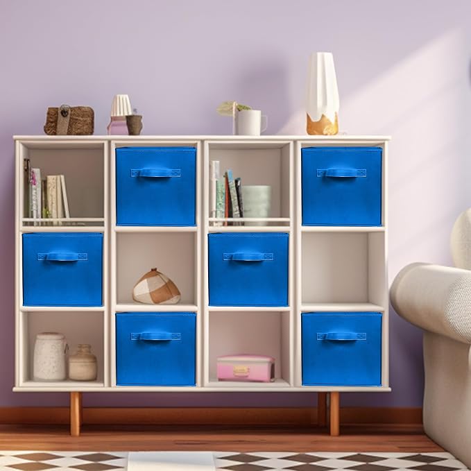 ShellKingdom Storage Bins, Foldable Fabric Storage Cubes And Cloth Storage | Storage Organizer For Closet And Toys, 10.5x10.5x11 INCH, 6 Pack (Royal Blue)