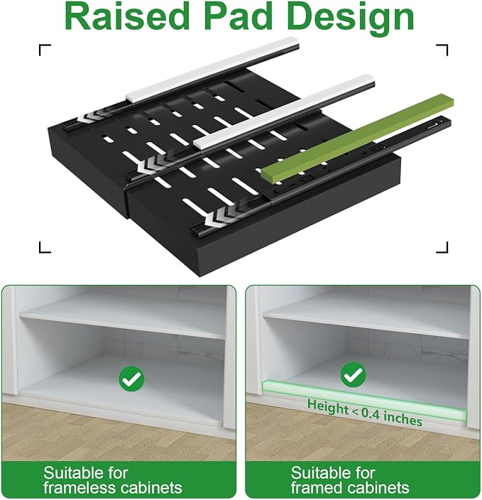 PAKETA 4 Pack Expandable Pull Out Cabinet Organizer,21" Deep | Pull Out Drawers for Cabinets with width from 12" to 20",Sliding Drawers for Cabinets with Upgrade 3 Slide Rails,hold 65 lbs