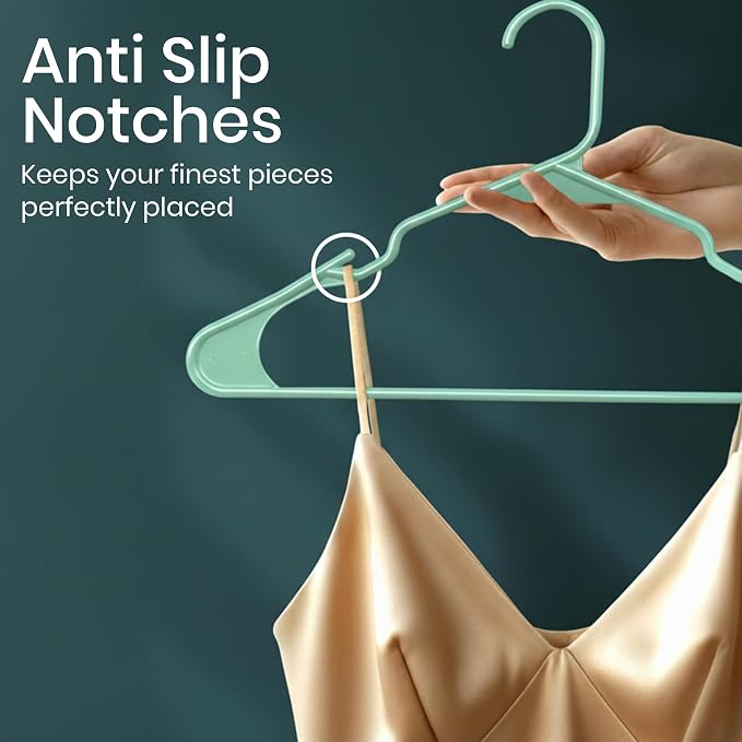 Utopia Home Plastic Hangers 30 Pack – Space Saving Clothes Hanger Aqua | Durable & strong | Closet organizer & storage | Ideal for apartments, dorms & stocking stuffers