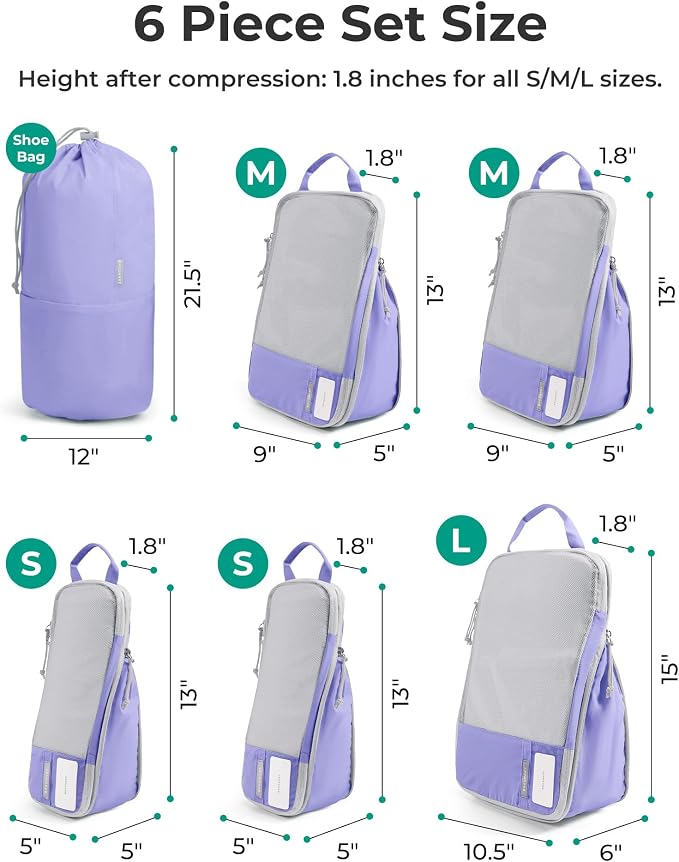 BAGSMART Compression Packing Cubes for Travel Essentials | 14 Set /6 Set /4 Set/2 Set, Lightweight, Durable