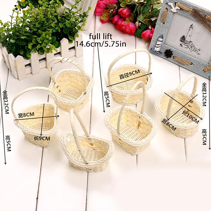 Multi Functional Storage Basket Wicker Flower Basket with Handles Handwoven Baskets Versatile Decoration Thoughtful Gift and Wood