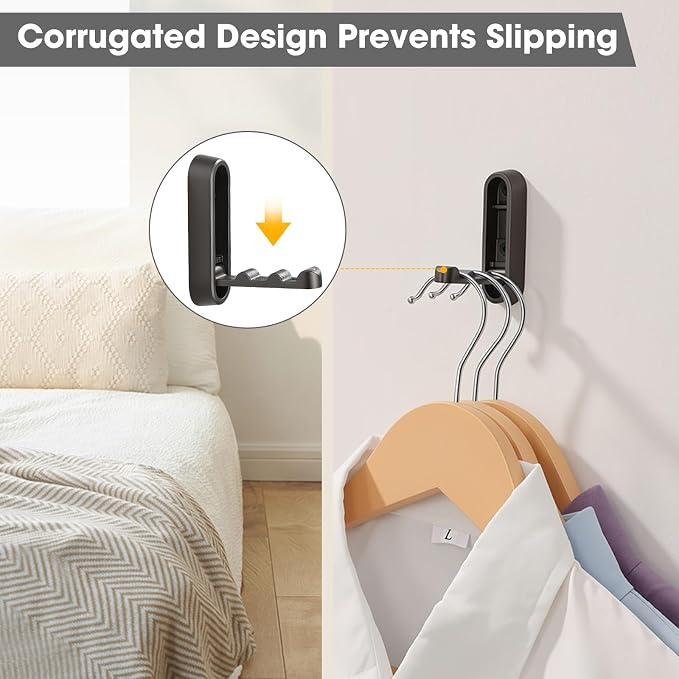 Folding Wall Hooks, 2 Pack, Grey, Zinc Alloy, Heavy Duty Coat Hooks | 90° Foldable Design, Wall Mounted, Zinc Alloy, Flip-Down Design, Includes Screws And Anchors, For Bedroom, Entryway, Closet