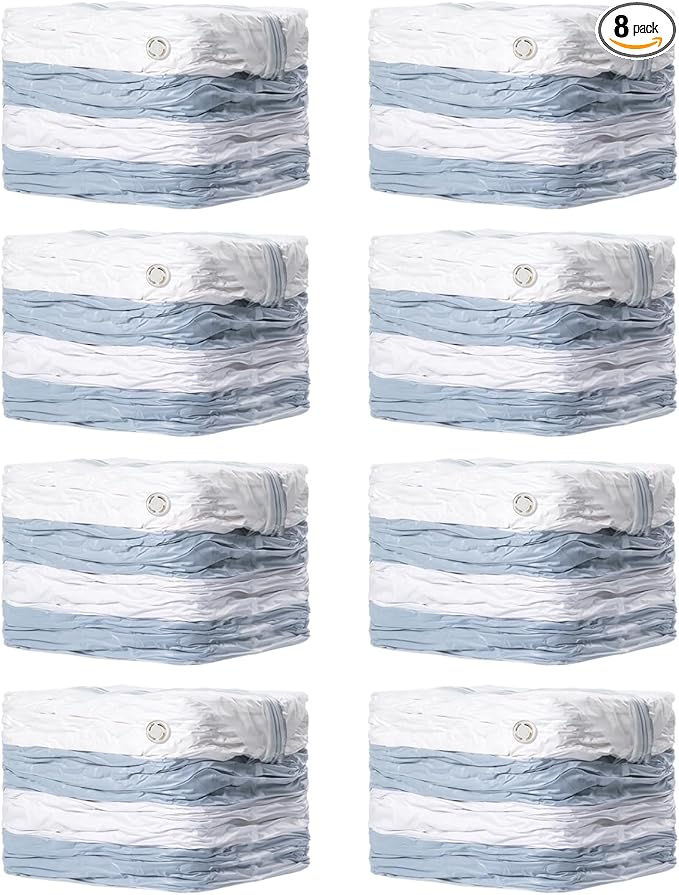 TAILI 8 Pack Vacuum Storage Bags, Jumbo Cube (31x40x15 Inch), Clear | Extra Large Vacuum Seal Bags for Comforters and Blankets, Bedding, Clothing, Pillows, No Pump Compression Cube