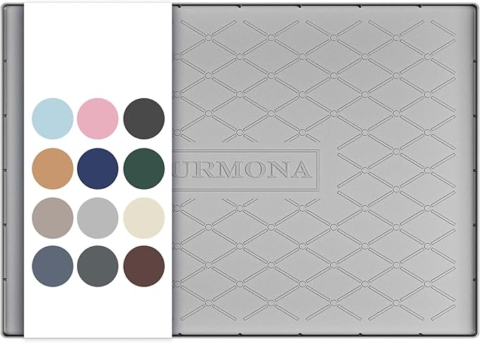 URMONA 31" x 19" Waterproof Silicone Mat in Multiple Sizes & Colors, Under Sink Mat for Kitchen & Bathroom, Pet Food Pad for Dogs & Cats, Kitchen Cabinet Liner, Multi-Purpose for Storage(Light Grey)