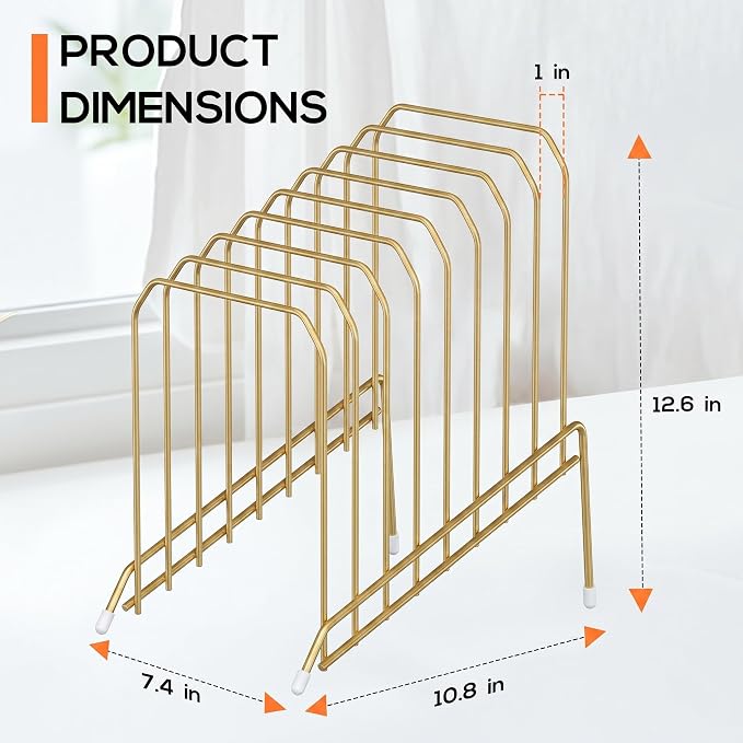 Incline Sorter Desk File Organizer, Metal Desk Magazine Folder Holder with 8-Section Vertical Compartments Rack File Organizer for Office, Home, School