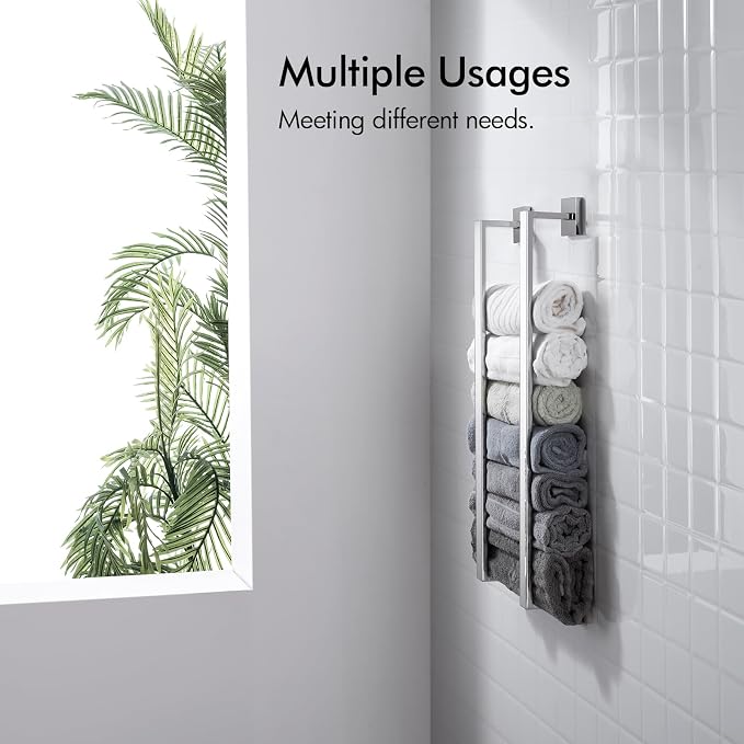 BANOLUX Towel Rack, 16-Inch Single Towel Bars for Bathroom, Towel Racks for Bathroom Wall Mounted SUS304 Stainless Steel Hand Towel Holder Heavy Duty, Chrome Towel Bar 2 Pack, A7-TB-PC-16IN-2PACK