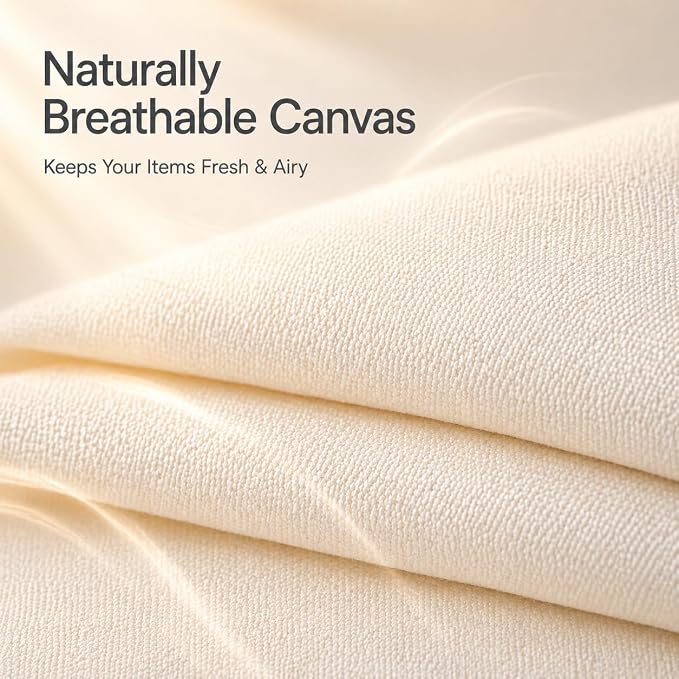 6-Pack Large Canvas Comforter Storage Bags Closet Organizer for Clothes Sweater Clothes Organizer with Dual Zipper Three Carrying Handles for Blanket Closet Storage Container