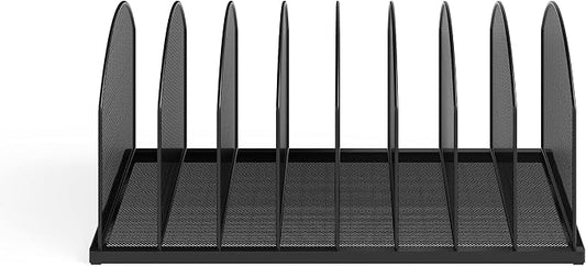 Safco Products Onyx Desktop File Organizer 8 Upright Sections Home, Office or Classroom Desktop Organization,Black,3212BLKD