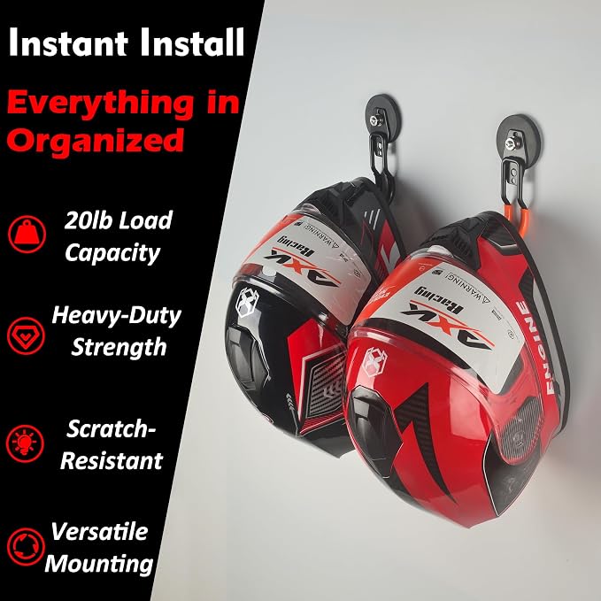 MUTUACTOR Upgraded Magnetic Hooks Heavy Duty,20lbs 2PCS Magnetic Mounting Garage Utility Magnet Hook for Hanging,Anti-Slip Durable Metal J-Hooks Magnetic Hook for Garden Hose Electric Cables Shovels