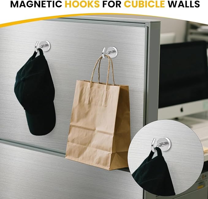 DIYMAG Magnetic Hooks, Strong Magents 4 Pack 85lbs for Cuise Cabins Black | 2026 Ship Essentials Heavy Duty Strong Refrigerator Fridge Magnets for Classroom Kitchen Grills Beach Vacation Home
