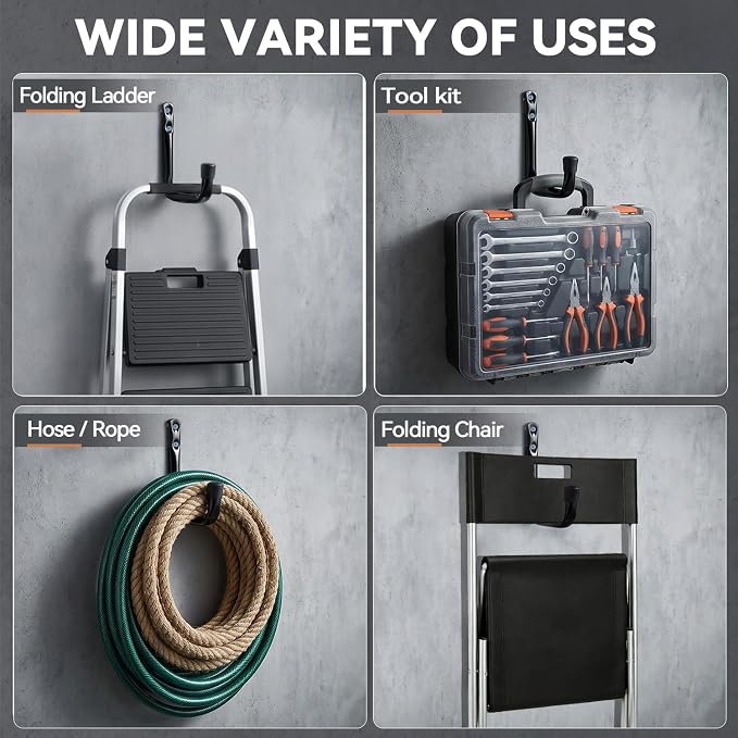 Garage Storage Hooks, Wall Mount Heavy Duty J Utility Hangers