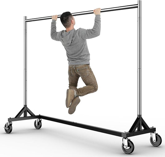 HOKEEPER Commercial Z Base Garment Rack Hold 500LBS Heavy Duty Clothing Rack Adjustable Rolling Clothes Rack for Hanging Clothes Racks on Wheels Portable Z Rack, Chrome Finish | Portable Z Rack, Commercial Heavy Duty Clothing Rack Rolling Garment Rack ...