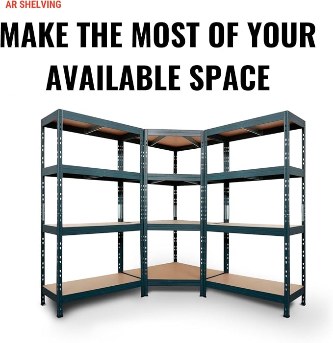 AR Shelving 2400-Lb. Capacity, 71in.H x 60in.W x 18in.D Rivet Shelving Unit, Or Assemble as 2 Benches, Ea. 35 1/2in.H x 120in.L x 18in.D, Matte Dark Gray, Model# Garage 60/18 600 Lbs.