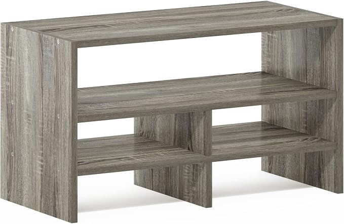 Furinno Hermite Desk Top Organizing Shelf Bookcase, French Oak | Desktop Office Organization Racks with Open Shelves, Desk Top Display Book Shelf, for Paper, Office Supplies, Magazine