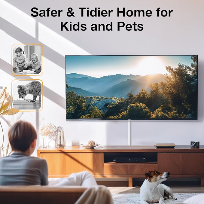 Delamu 157in Cord Hider Wall, TV Cable Hider Cord Covers for Wires on Wall, Large Cable Management Raceway, Paintable Wire Hiders Wire Covers for Cords for TV on Walls, 10 X L15.7 W1.18 H0.6in, White