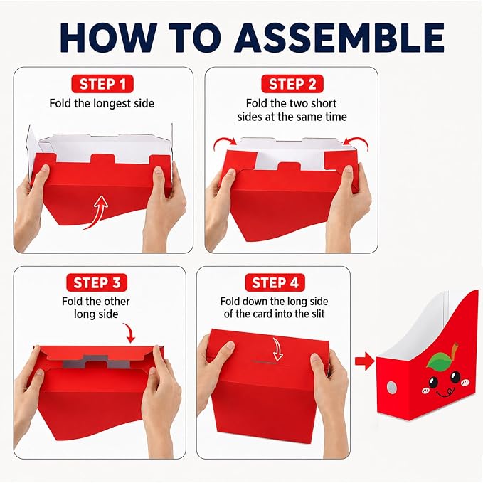 6 Pcs Back to School Cardboard Magazine File Holder Set Colored Composition Book Foldable Desk Document Holder Organizer Vertical Paperwork Storage Boxes for Classroom Home Office