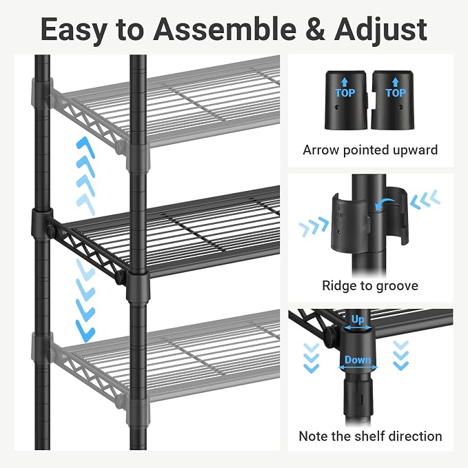 VIPEK S4 Clothes Rack with Shoe Shelves for Bedroom/Walk-In Closet, Black | Freestanding Clothing Rack with 8-Tier Shoe Rack, 4 Hanging Rod, Adjustable Shelf, Heavy Duty Storage Organizer for Closet