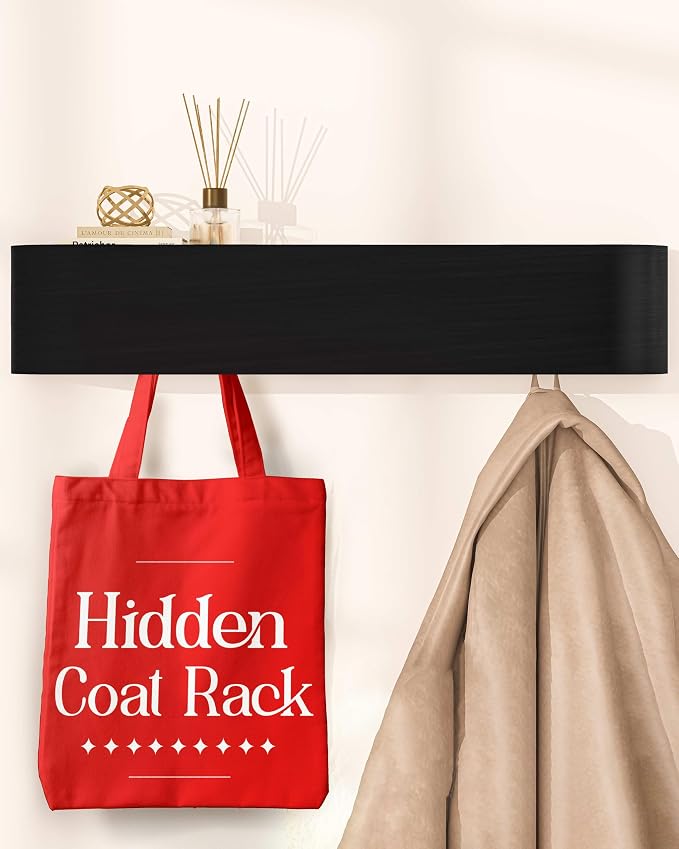 wall Coat Rack - wall Shelf with Hooks - entryway Hooks - entryway Shelf - Modern Coat Rack - Wooden Coat Rack wall Mount for Home Decor - Wooden Mount for Home Decor - Coat Hanger Wall Mount