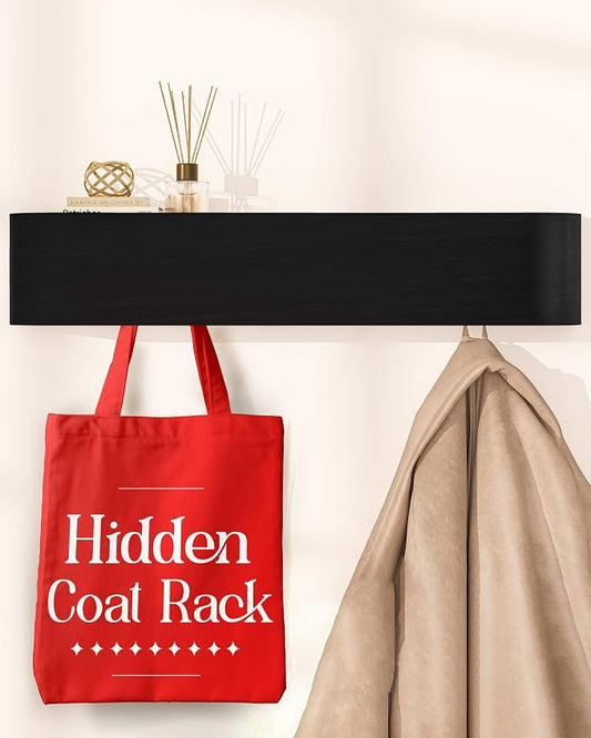 wall Coat Rack - wall Shelf with Hooks - entryway Hooks - entryway Shelf - Modern Coat Rack - Wooden Coat Rack wall Mount for Home Decor - Wooden Mount for Home Decor - Coat Hanger Wall Mount