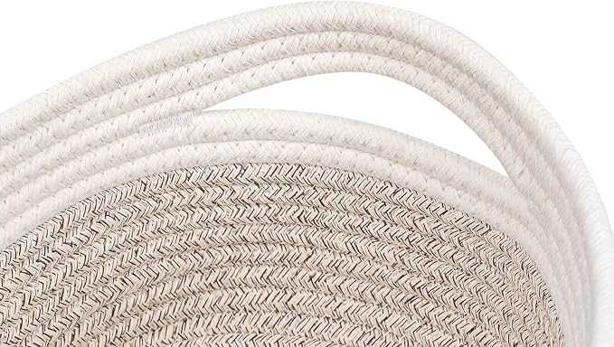 CubesLand Baskets for Shelves Storage,Cube Shelf Closet Storage Bins Set 3 | Long-lasting &Skin-friendly Toy Basket Bin,Stylish Room Decor Basket,Woven Off White/Light Brown