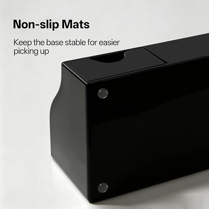 HBlife Acrylic Desk Organizer with Drawer, Pen & Pencil Holder, Multifunctional Desktop Caddy for Office Supply and Organization (Black)