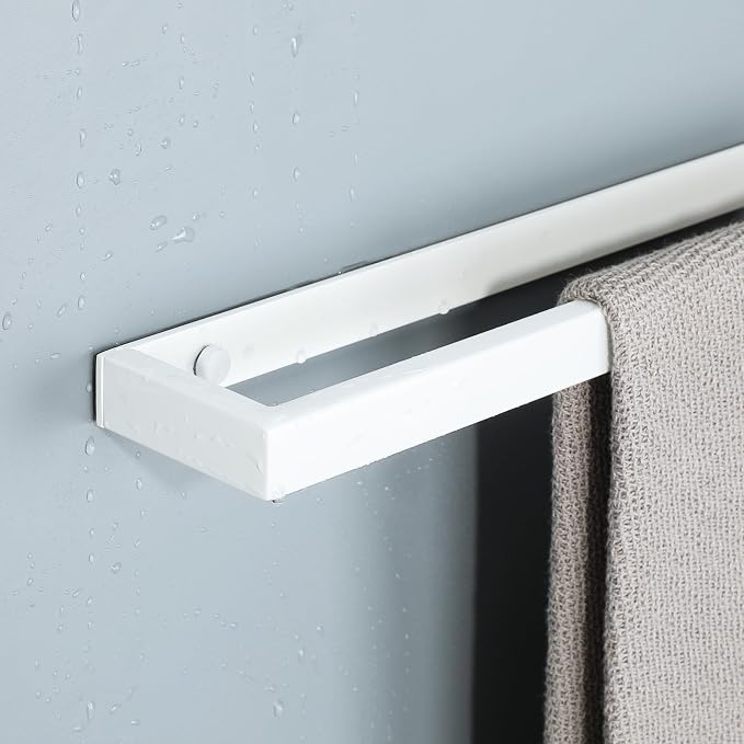 Alise 24 Inch Hand Towel Holder Towel Bar for Bathroom Wall Mounted,White | Towel Hanger Towel Rack for Bathroom Lavatory,SUS304 Stainless Steel Towel Rail for Bath Kitchen, Non-adhesive Mount