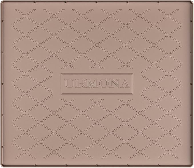 URMONA 22" x 22" Waterproof Silicone Mat in Multiple Sizes & Colors, Under Sink Mat for Kitchen & Bathroom, Pet Food Pad for Dogs & Cats, Kitchen Cabinet Liner, Multi-Purpose for Storage(Khaki)