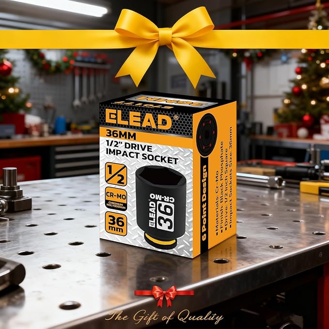 36mm Socket 1/2" Drive Deep Impact Socket, Metric 6 Point 1/2-inch Drive Impact Axle Nut Sockets, CR-MO Nut Socket Set, Oil Filter Sockets, Tools for Easy Removal of Axle Shaft Nuts