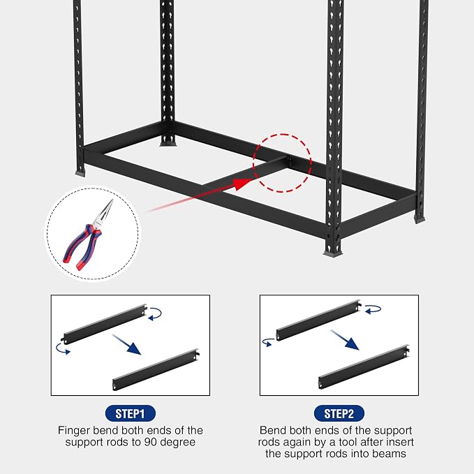 WORKPRO Shelving with MDF Board, 27-2/5"W x 11-7/10"D x 60" H, 1650LBS Load