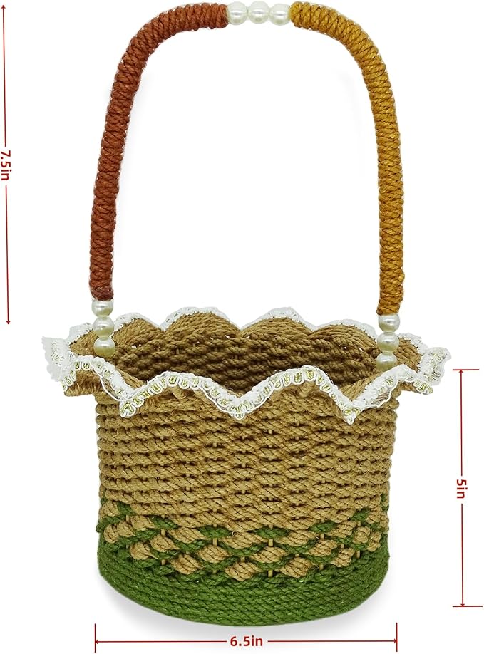 Zenpeace Wicker Basket, Suitable For Hand-Woven Basket In Bedrooms, Kitchens, Bathrooms and Living Rooms, for Organizing and Decorating Projects, Storage Clothes and Various Items vases