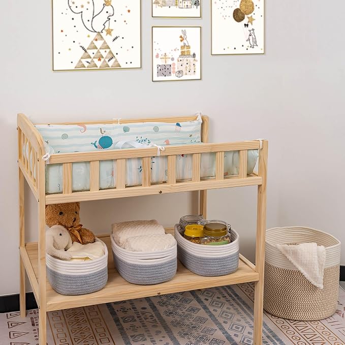 CubesLand Cube Shelf Storage Baskets for Organizing | Woven Closet Bins Shelves Toy Basket Box Nursery Baby 2 Packs Organization Off White/Light Gray