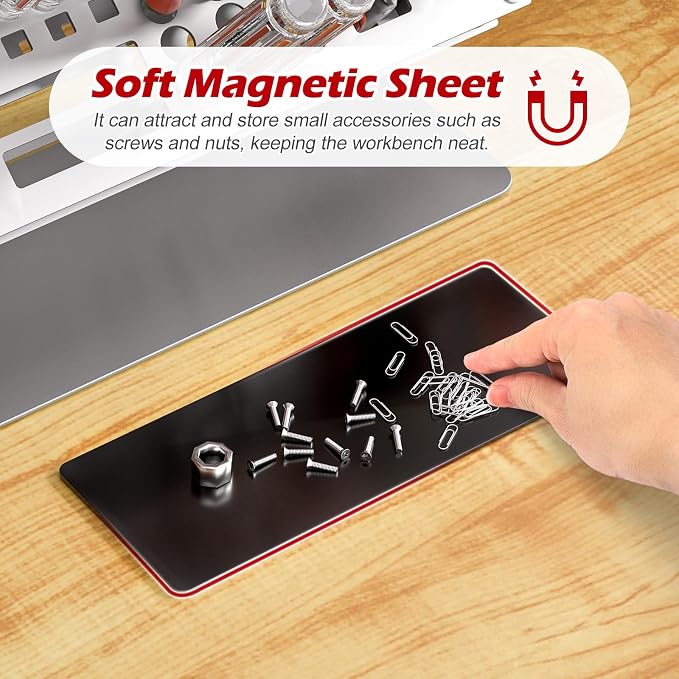 Screwdriver Organizer Holder Rack: Height Adjustable (Silver) | Angle Adjustable Screwdriver Storage for Desktop - Carbon Steel Tool Shelf for rc Repair, Plier