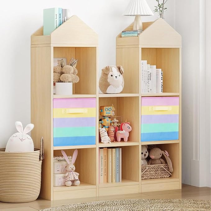 ShellKingdom Storage Bins, Foldable Fabric Storage Cubes And Cloth Storage | Storage Organizer For Closet And Toys, 10.5x10.5x11 INCH, 2 Pack (Rainbow)