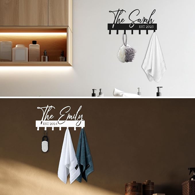 Customized Meaningful Phrase Key Hooks for Wall Decoration,Delicate Fashion Black Metal Key Holder Wall Mount,Modern Key Hanger for Hallway,Entryway,Office