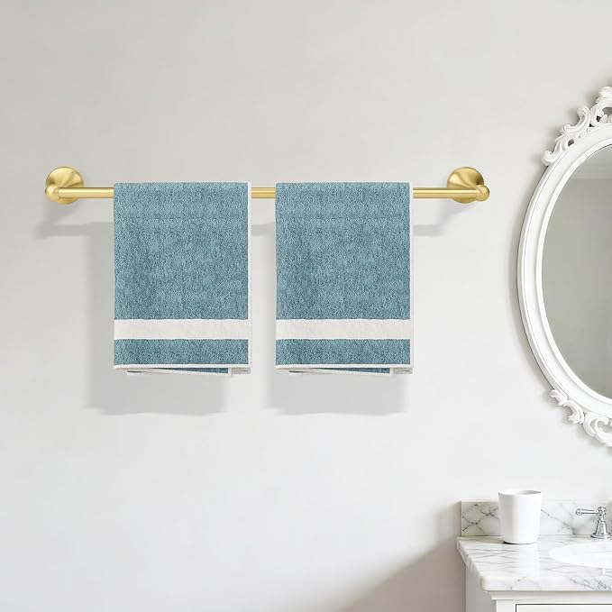 Antique Bathroom Towel Bar Brushed Gold, 24 Inch Towel Racks for Bathroom Wall Mounted,Bathroom Towel Holder,Home Decor Towel Rod
