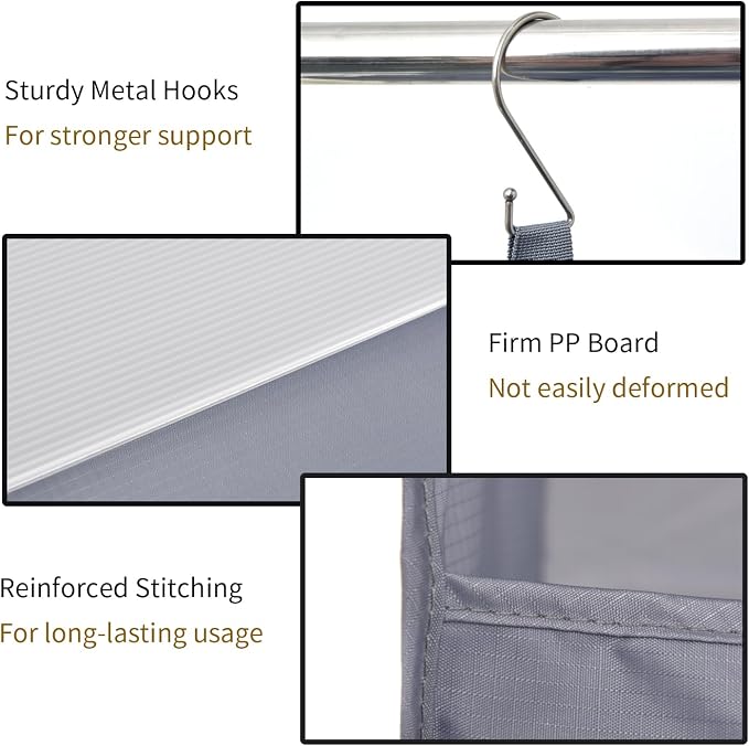 GRANNY SAYS 4-Shelf Hanging Organizer, Closet Hanging Shelves, Closet Hanging Storage Organizers, Organization for Bedroom, Living Room, Baby Nursery, Camper Accessories, Gray, 2-Pack