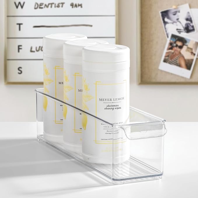 iDesign Stackable Fridge Storage Bin with Handle, Set of 3, Clear | Ideal for Fridge and Freezer, Made in USA