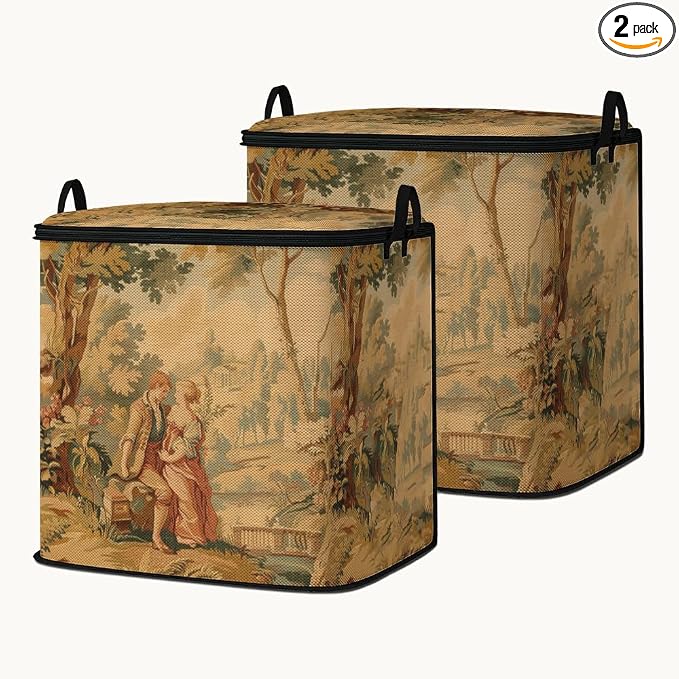 2pcs blanket storage bag for under bed,closet organizers 95L | clothing sweater sheet bedding comforter duvet quilt pillow toy storage bags with lids,dorm room essentials for containers