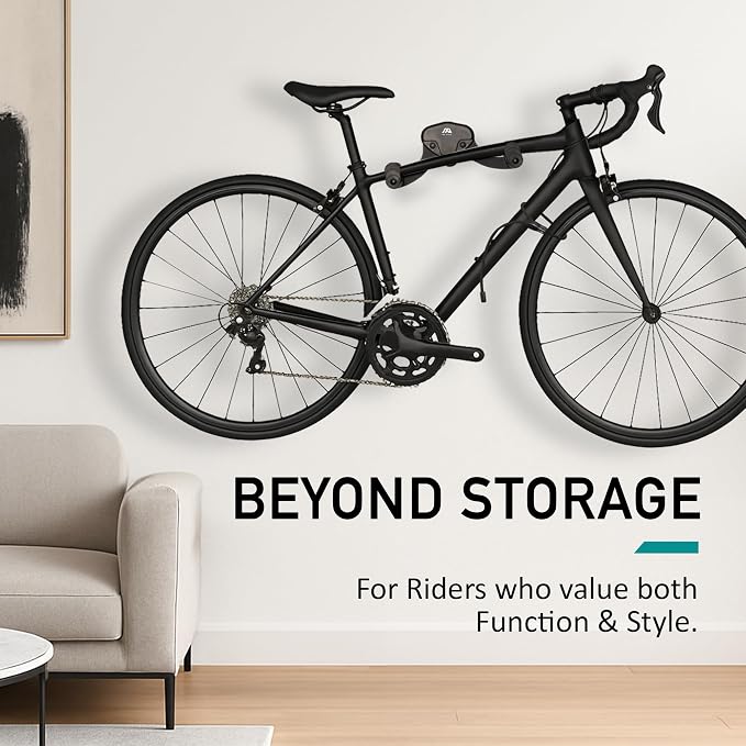 Buffalo Bike Wall Mount Rack – Adjustable Heavy-Duty Horizontal Indoor Hanger for Road, Mountain & Hybrid Bikes up to 48.5 lbs / 22 kg, Space-Saving Garage & Apartment Storage