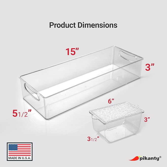 Pikanty Condiment Server Tray with 4 Removable Containers and Lids - Taco Bar, Pizza Bar, Burger Bar, Salad Toppings Organizer with Carry Handles, Dishwasher Safe, Made in USA