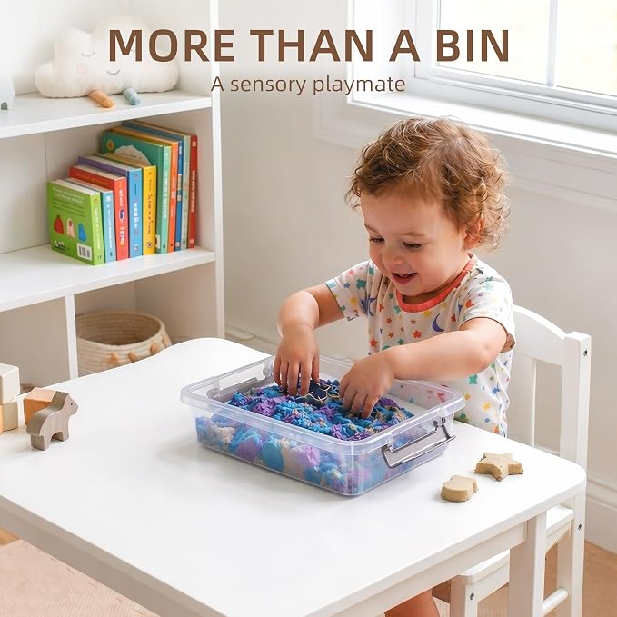 Citylife 3 PCS Plastic Storage Bins with Latching Lids Portable Project Case Clear File Box Stackable Storage Containers for Organizing B5 Paper, Photo, Document, Scrapbook