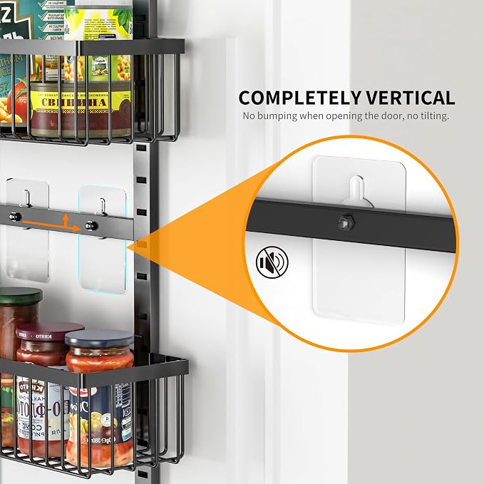 Moforoco 9-Tier Over The Door Pantry Organizer, Pantry Organization and Storage, Black Hanging Basket Wall Spice Rack Seasoning Shelves, Home & Kitchen Bedroom Bathroom House Essentials