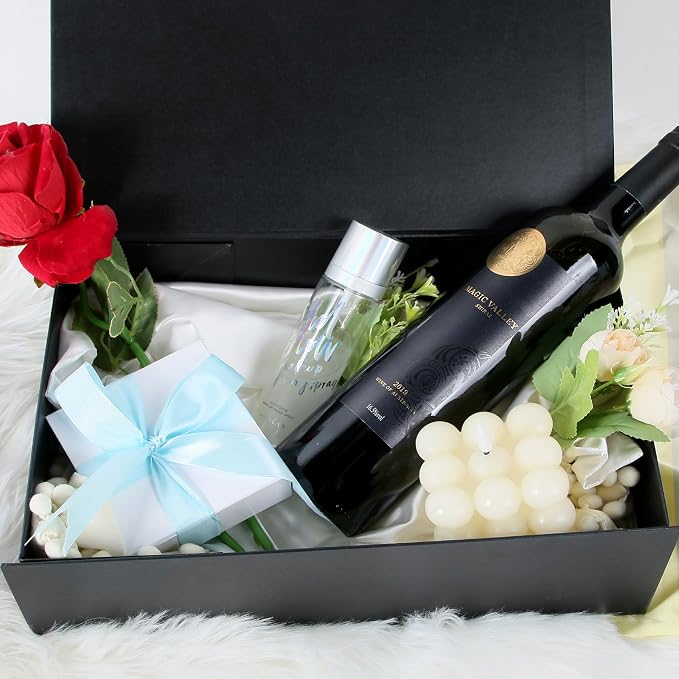 Aimyoo Galaxy Black Magnetic Gift Boxes with Lids 13.8x9x4.3 in, Large Bridesmaid Groomsman Proposal Box, Rectangle Collapsible Box for Present Graduation Birthday Storage 5 Pack