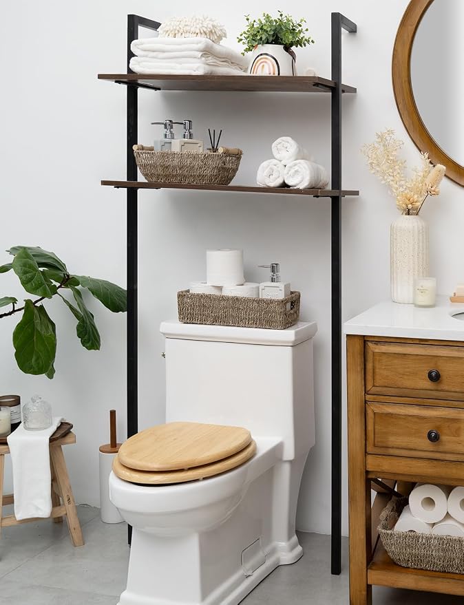 StorageWorks Wicker Seagrass Baskets, Toilet Basket Tank Topper | Small Toilet Tank Basket with Built-in Handles, Bathroom Basket Organizer and Storage for Bathroom Decor