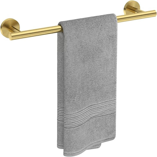 USHOWER Light Gold Towel Bar, 14-Inch Towel Racks for Bathroom | Thicken SUS304 Stainless Steel Towel Rod, Towel Holder Wall-Mounted, Modern Home Decor (Total Length 16-Inch)