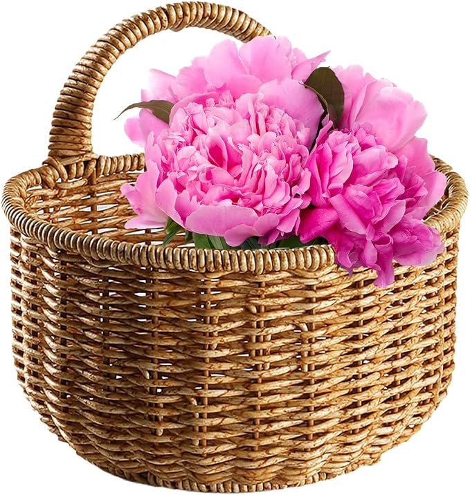 Hand-woven Rattan Storage Basket, 150cm, for Decorating Gardens, Balconies, Terraces, Corridors, and Living Rooms, with Integrated Handle for Easy Hanging