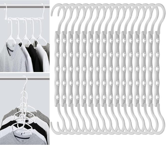 Mr. Pen- Space Saving Hangers, 16 pcs, 360° Rotating Hooks | Magic Cascading Hanger Organizer with 5 Enclosed Slots, Closet Organizers and Storage for Clothes