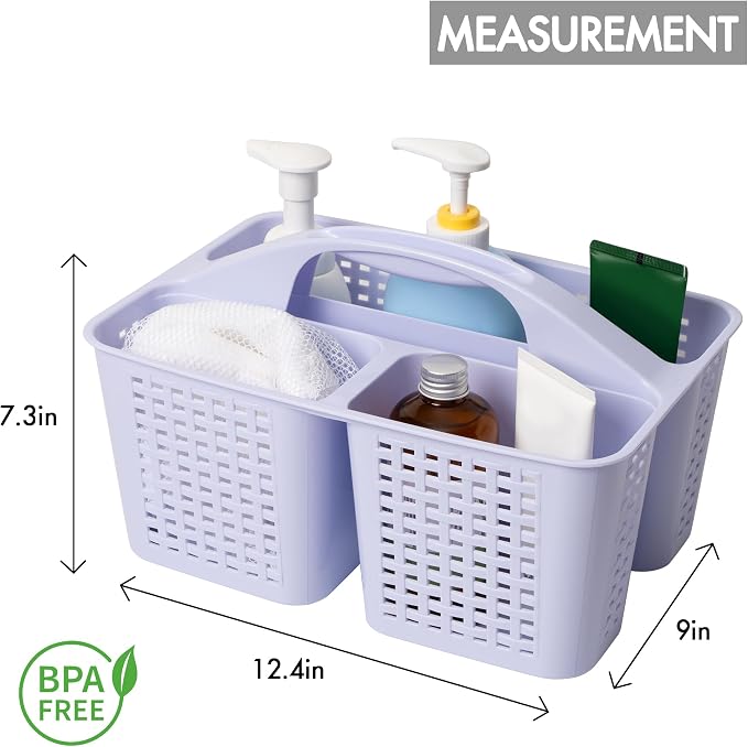 Tiawudi Portable Shower Caddy, Caddy Organizer with Handle, Plastic Shower Basket Hold Soap, Shampoo, Hair Supplies and Beauty Products, Cleaning Supplies Organizer for Home, Dorm, Shelf and Cabinet
