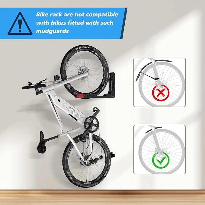 IMAYCC Swivel Bike Wall Mount, No Lift Bike Rack, Holds Up to 88 lbs, Black, 26"D x 5.3"W x 5.3"H
